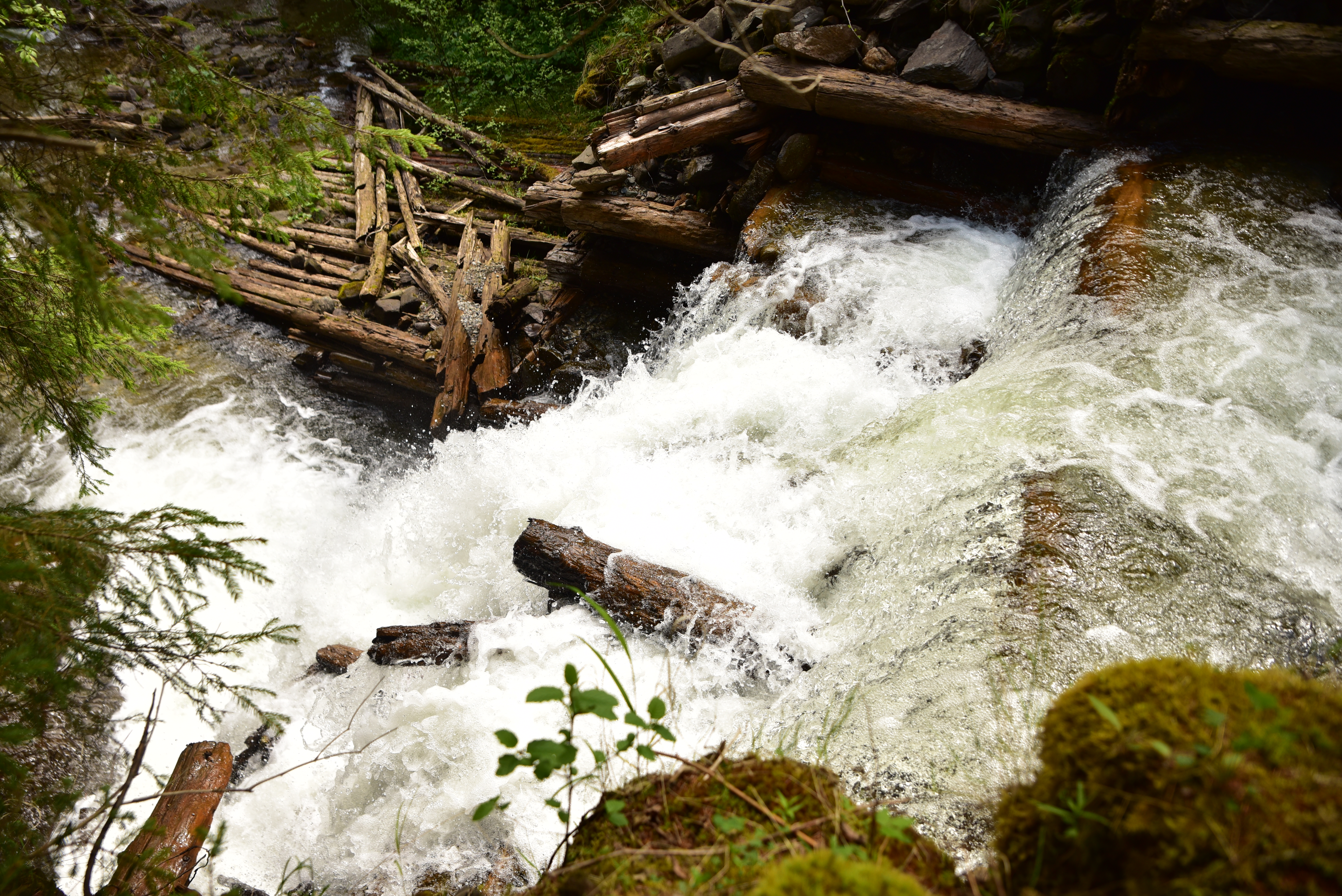 BEFORE Bayurivka dam removal close up top, Carpathian mountains - Ukraine